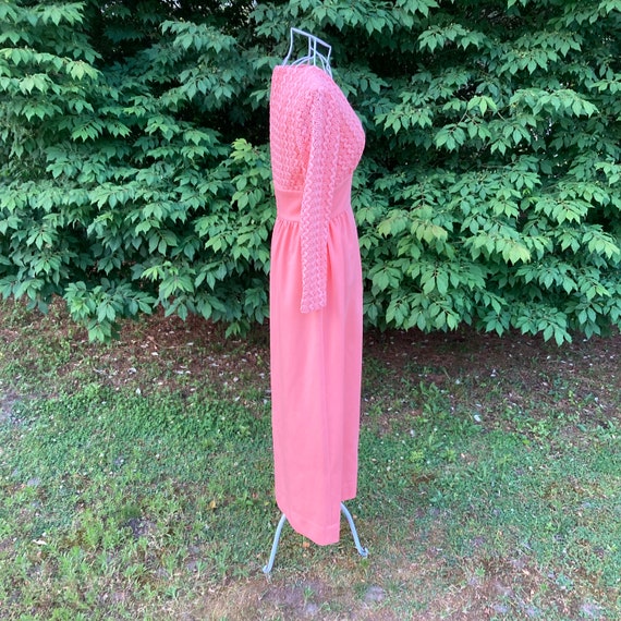 70s vintage maxi dress pastel orange  | XS-S | 19… - image 6