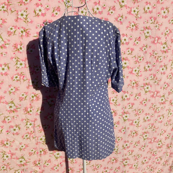 Vintage 80s mini dress 1980s  puff sleeve polka d… - image 6