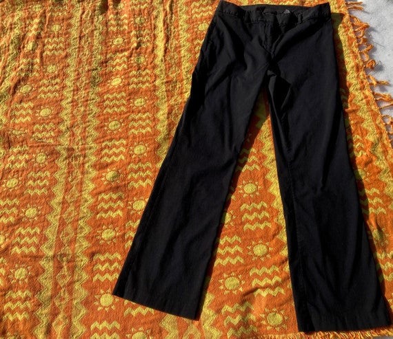 Black 90s Y2k Express Trousers Mid Rise Pants 1990s Flare Bootcut Zip Split  Hem 