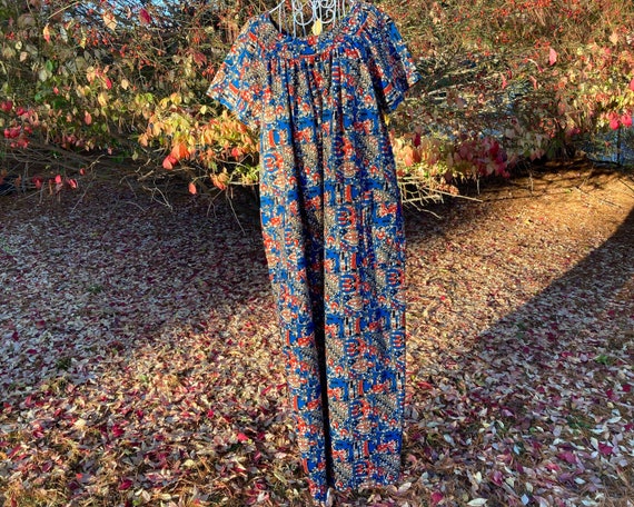 Vintage 70s Dress abstract mod psychedelic print … - image 1