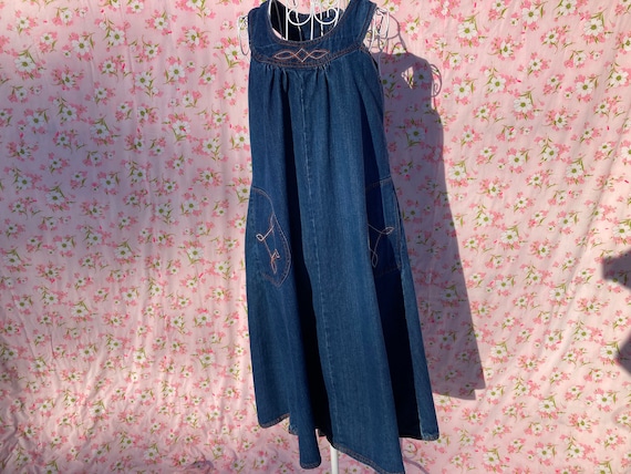 Vintage 70s denim dress jean 1970s