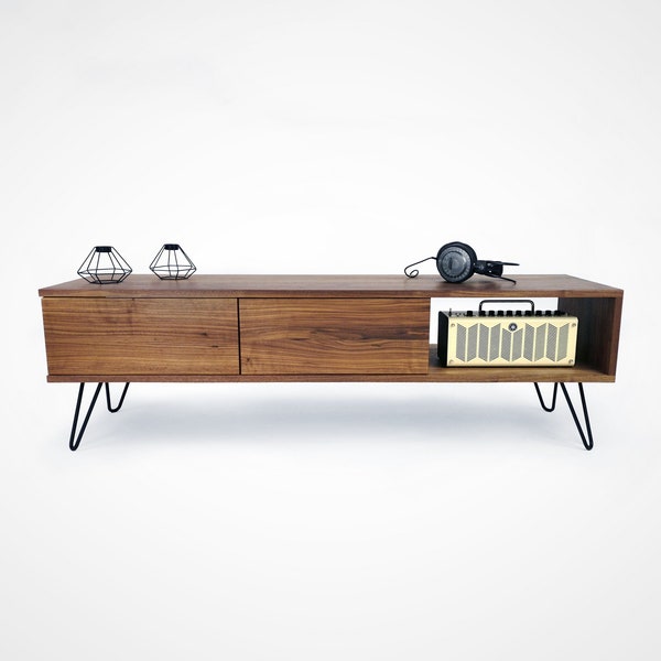 MILAAU | TV cabinet LOA | Walnut wood low board | tv console | media stand | industrial tv stand