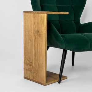 MILAAU | Oak C shaped coffee table MOHO | solid wood side table