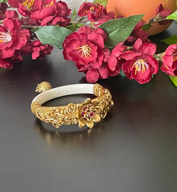Designer Gold Plated Ruby Bangles M1717 – Urshi Collections