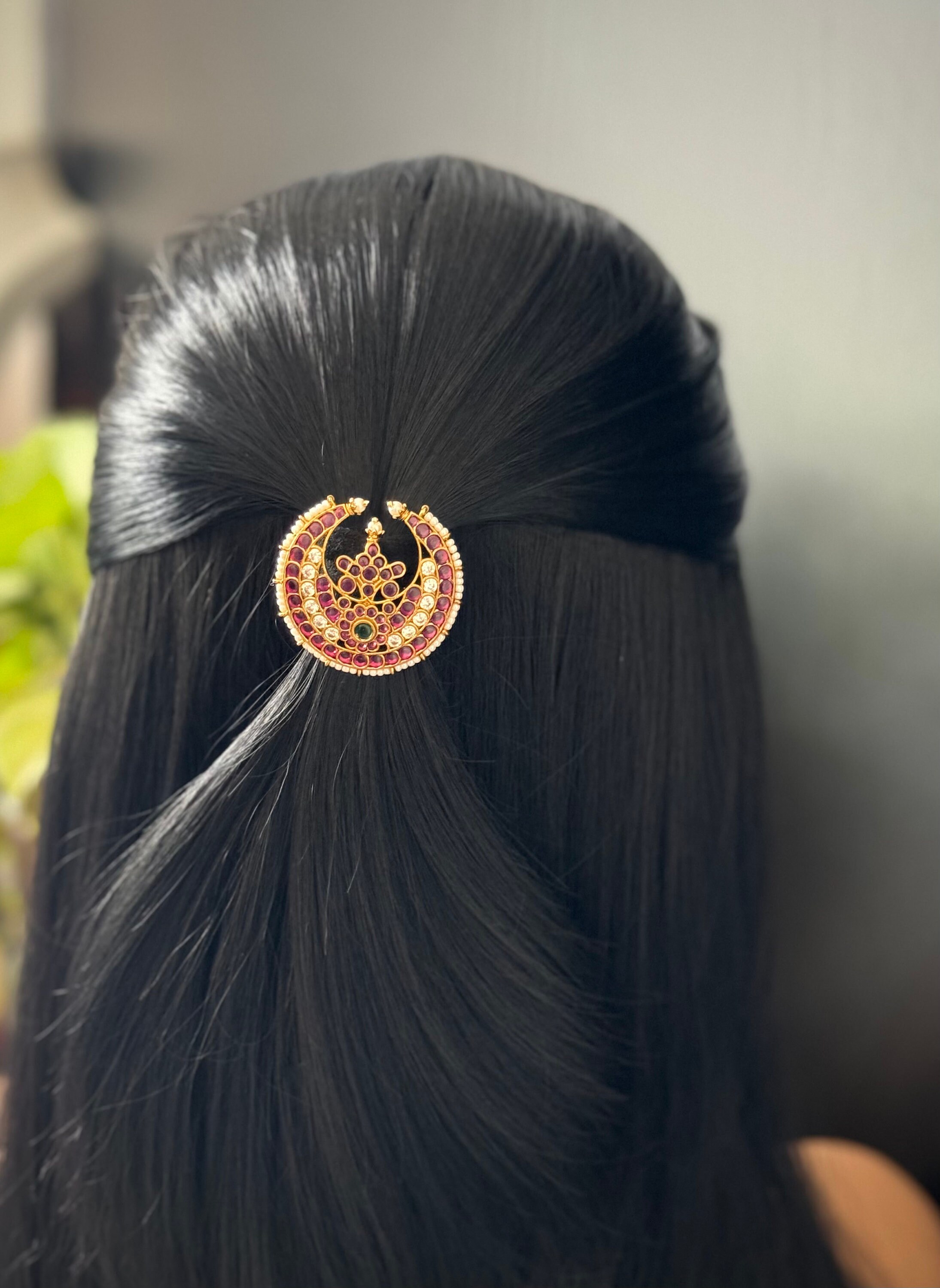 Moon Kemp CZ Hair Brooch / CZ Juda Pin / Antique Veni Pin 