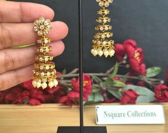 Aanvulling: Jhumka-diamantenoorbellen: spiraalvormige tempeljhumkas