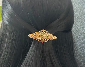 Antique small cute Hair clip  / Juda Pin / Traditional Hair Clip  / Temple jewelry  / Indian Hair Clip