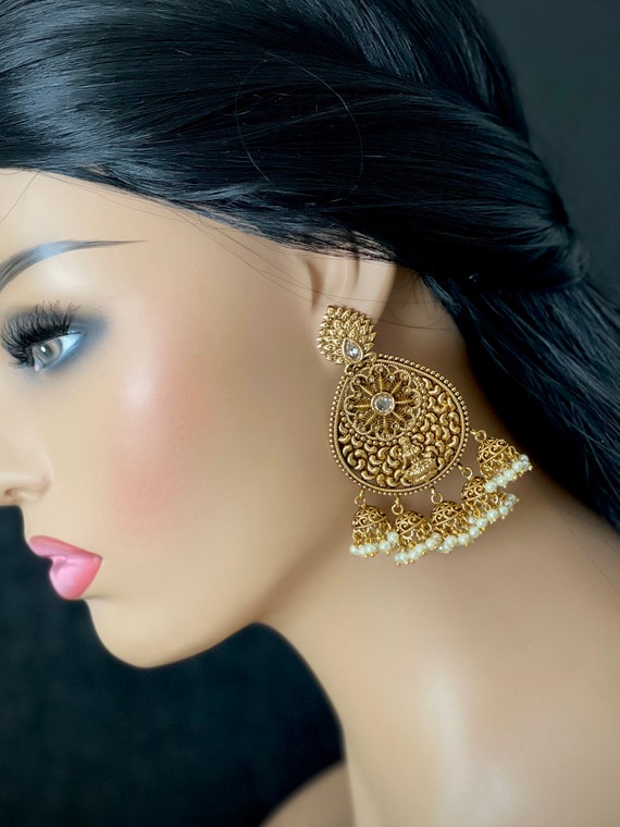 Beautiful Lakshmi Bridal Jhumkas - South India Jewels