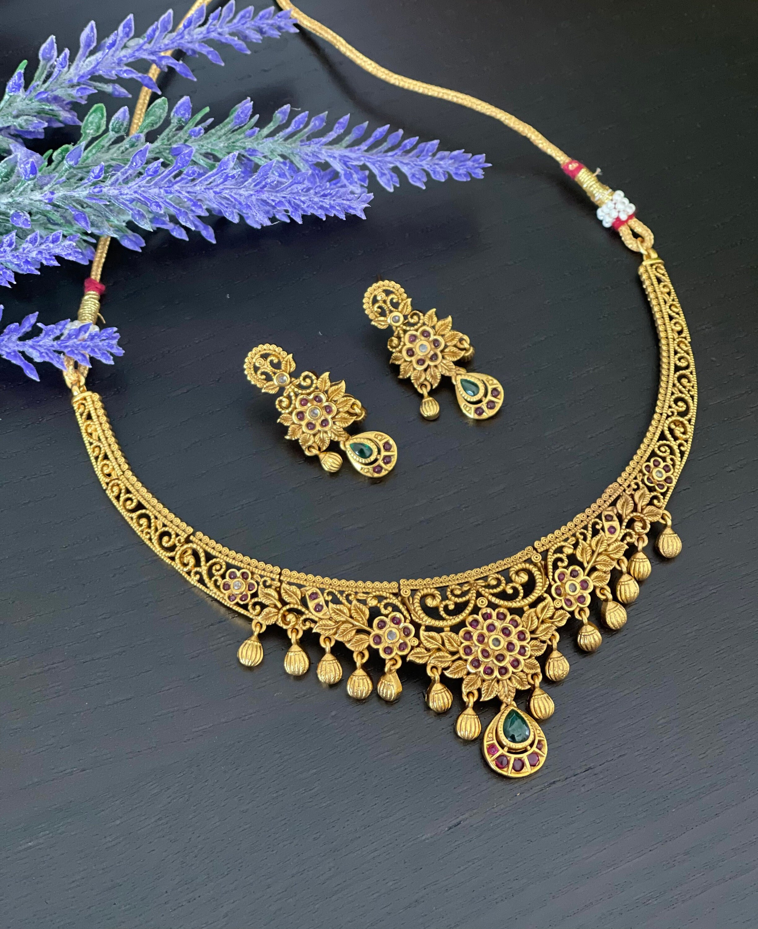 Simple gold necklace sets deals