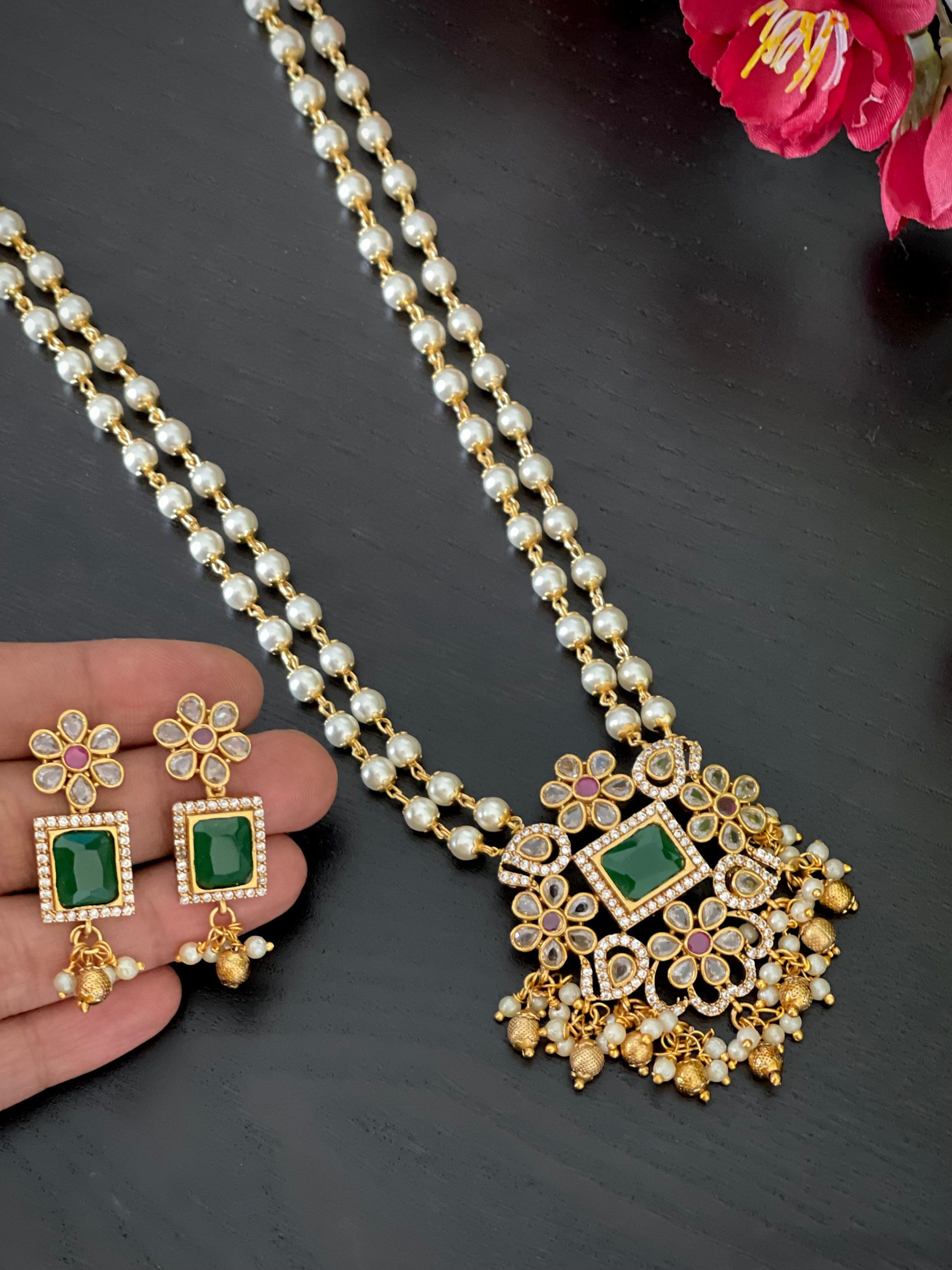 Lakshmi Mutyala Haram Designs With Price Pearl Necklace Designs