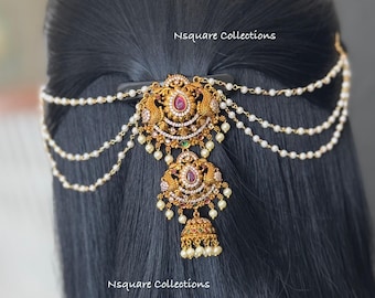 REPOSICIÓN - Horquilla antigua Kemp: Pearl Jhumka Bun Billa