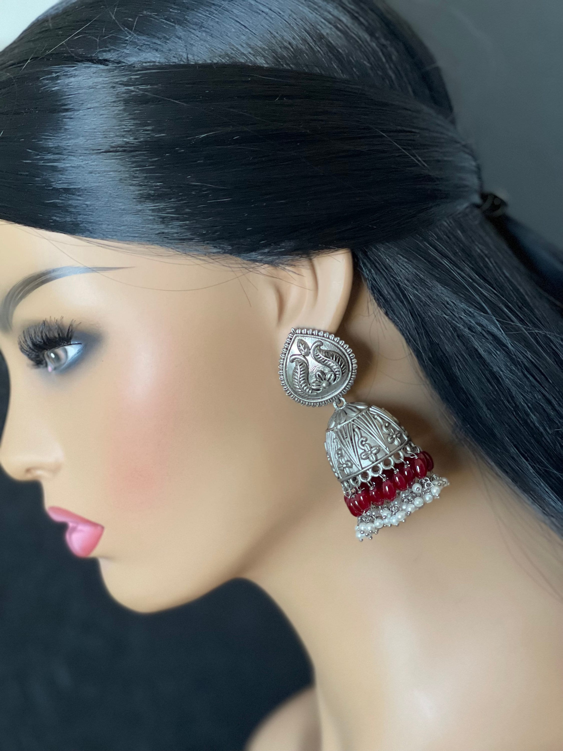 Black metal earrings below 100 deals