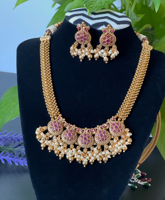 Peacock jewelry set with best sale stones