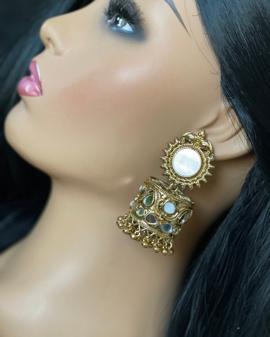 Oxidised mirror jhumkas Clearance