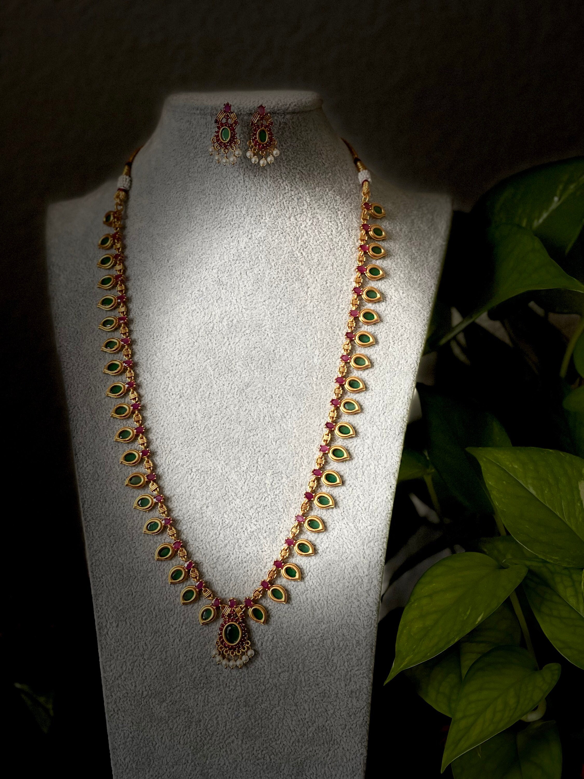 Simple Cute Mid Length Kemp Mango Haram /indian Wedding Jewelry