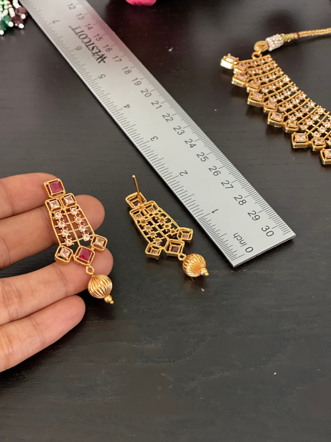 Gold polki choker Clearance