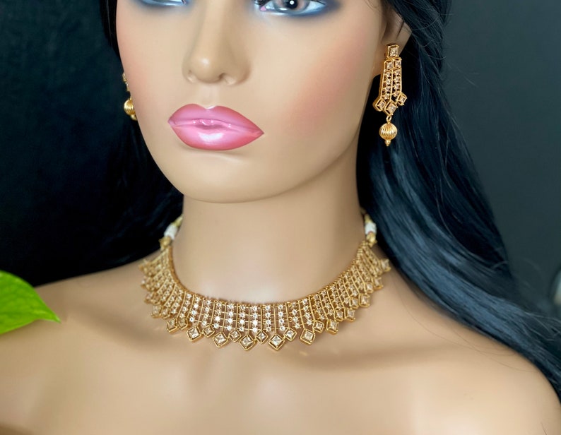 Gold polki choker Clearance