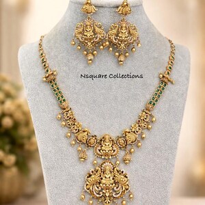 Antieke Lakshmi Devi pauwenketting, tempelsieraden