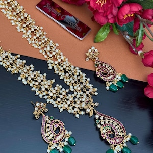 Antique Kemp Haram: South Indian Ruby Bridal Jewelry