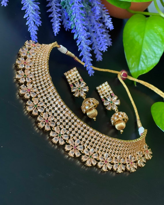 Polki choker best sale necklace