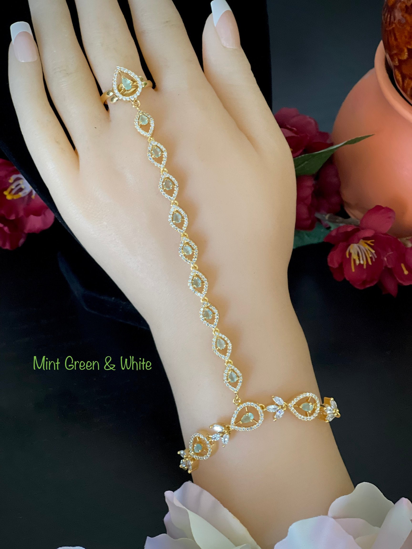 Double Ring Gold Bracelet – Colorful World Of Gems