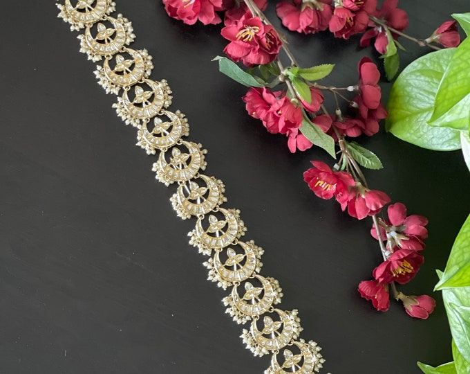 Kundan Long Hair Brooch / Indian Hair Pin Hair Decoration / Etsy