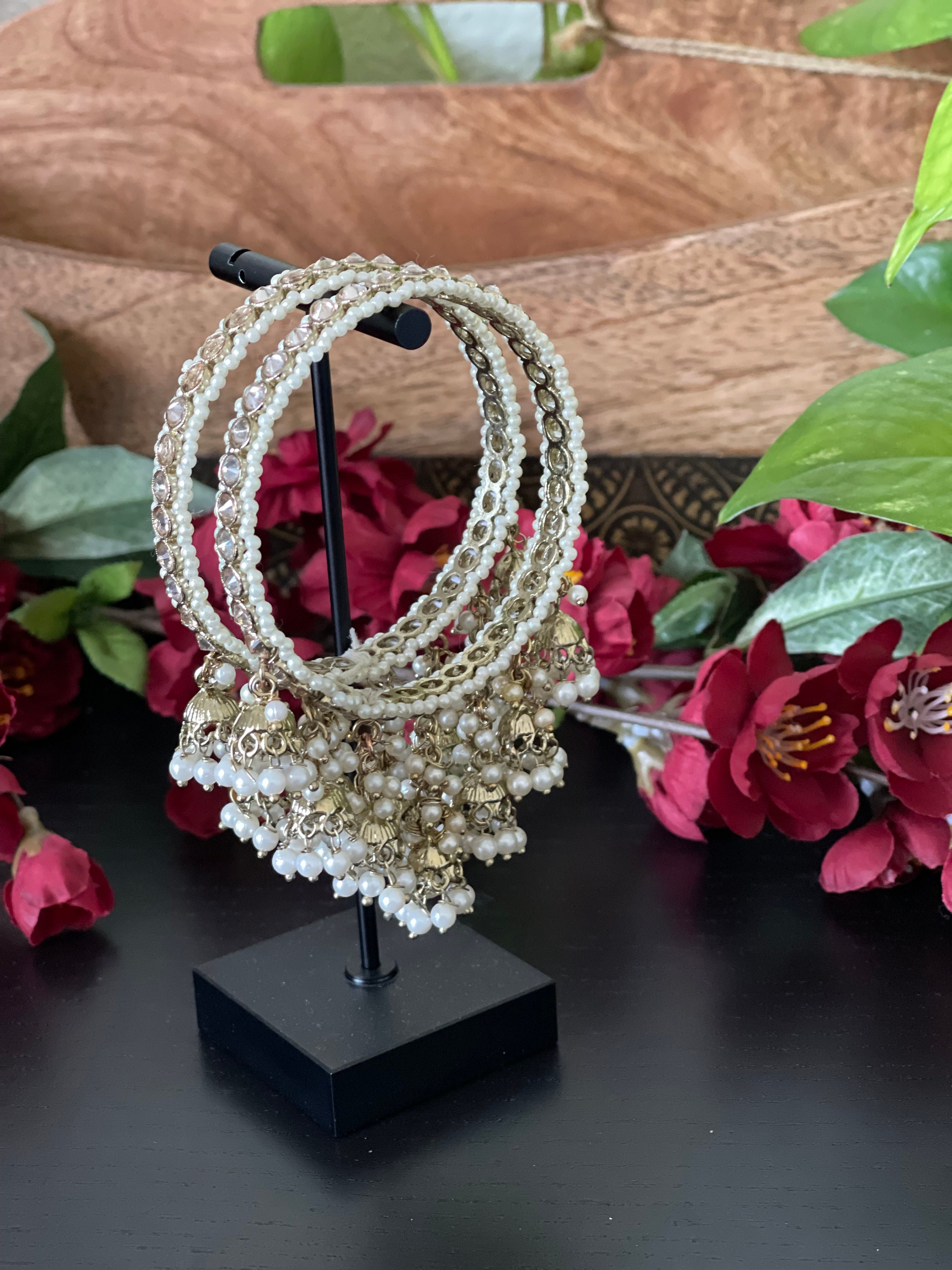 Buy Jwellery for Women Oxidised Bracelet Kada with Latkan Kalire Cuff  Silver sring Bangle Kada for Women & Girls Valentine's Day (Style- Oxid  Multicolor) at Amazon.in