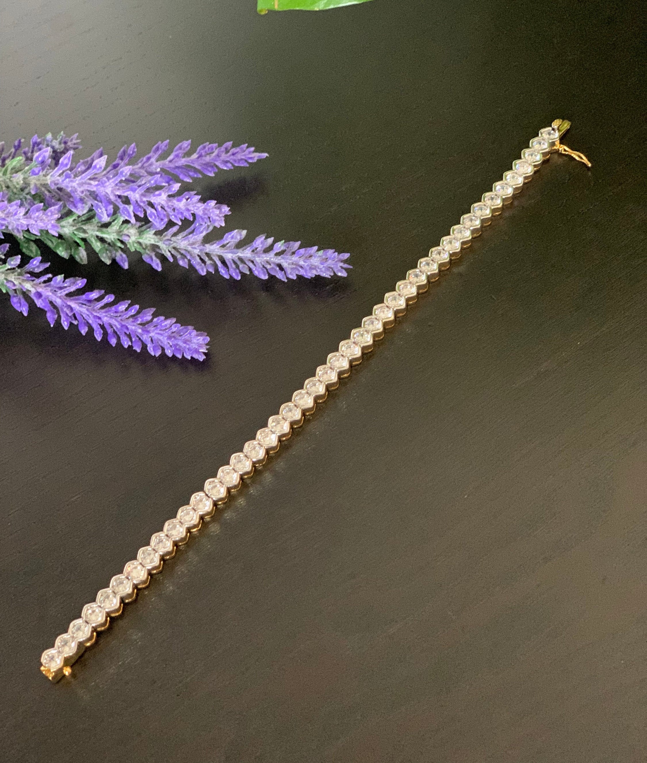 Tennis Bracelet / Two tone finished AD bracelet / AD bracelet/ Etsy