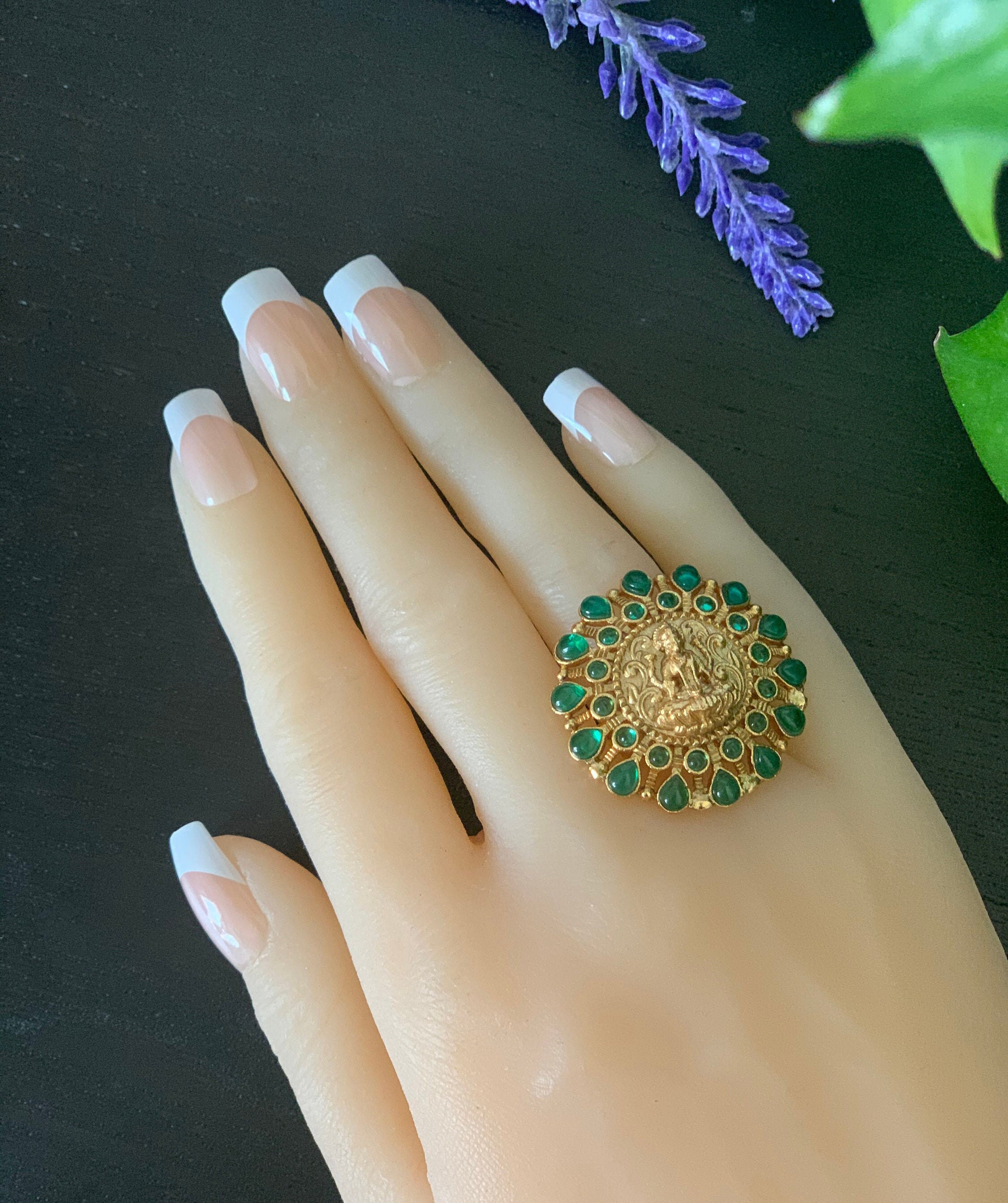 Goddess lakshmi finger best sale ring