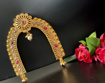 Vanki / Single Antique gold finished Polki Armlet / Bajuband / South Indian Wedding Jewelry /Angada / Single Bracelet for Upperarm / Vanki