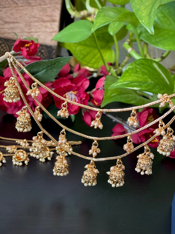 Buy Udaya Antique Jhumka Earrings with Ear Chain | Tarinika - Tarinika India