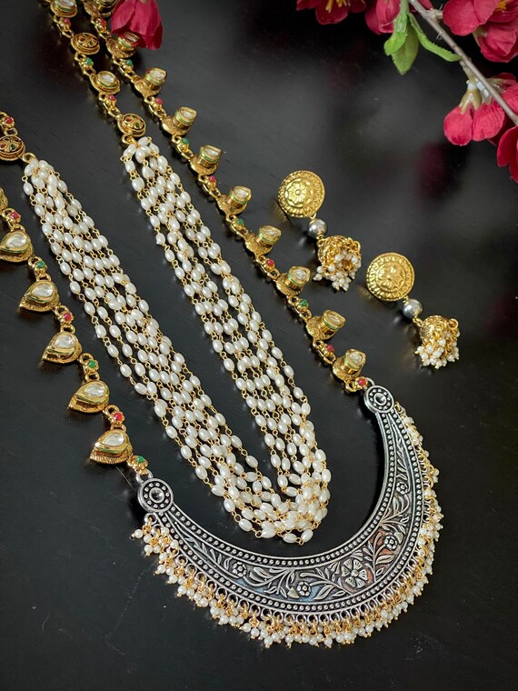 Indo western gold jewellery discount