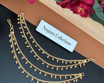 Antique 2 / 3 / 4 / 5 layered  Ear chain /Traditional Earrings Accessories /  Mattal