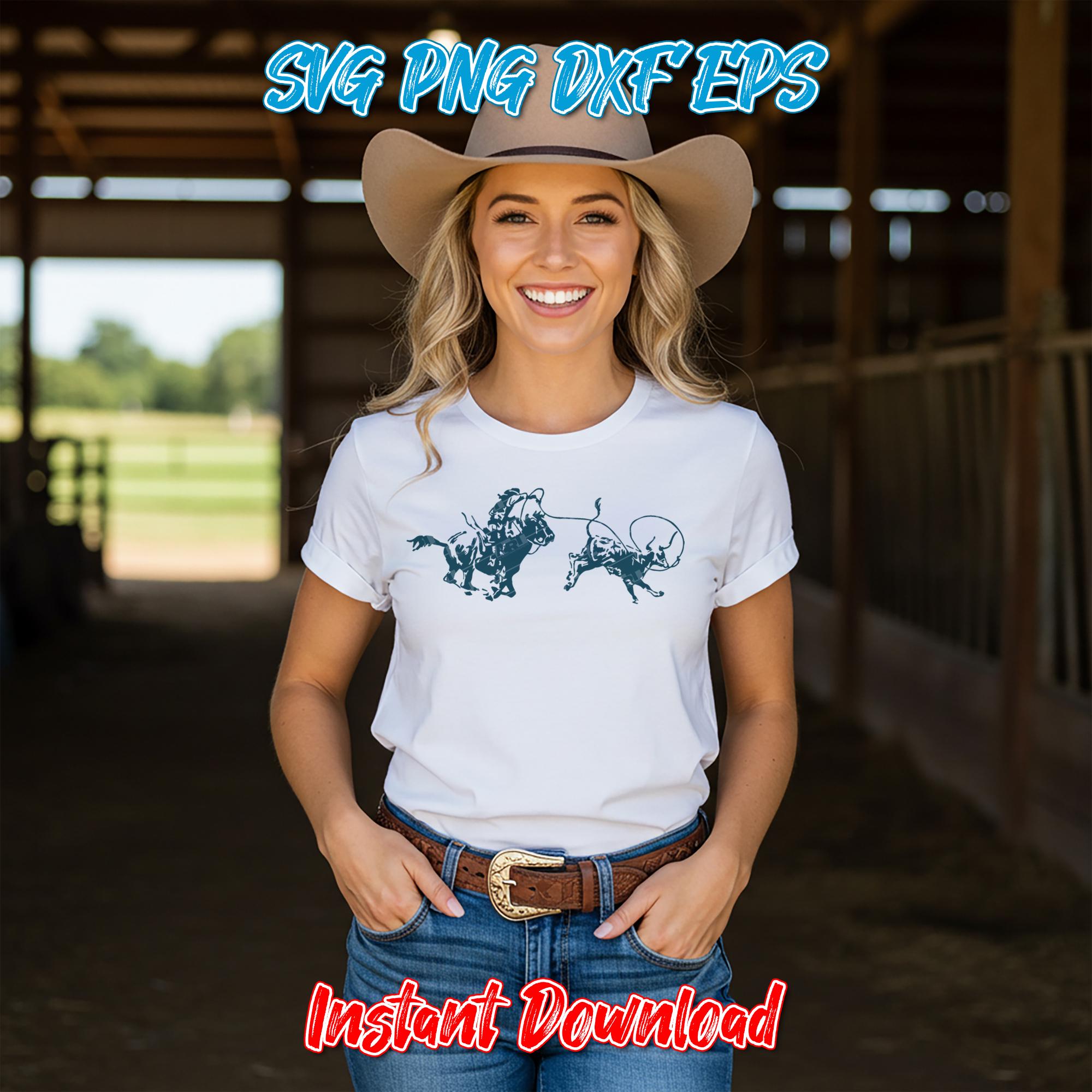 Cowboy SVG PNG – Breakaway Roper Clipart Bundle | Western Sublimation ...