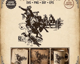 Saddle Bronc svg, rodeo cowboy bucking horse clipart, western cut file png dxf eps, cricut sublimation, chute gate bronc rider design