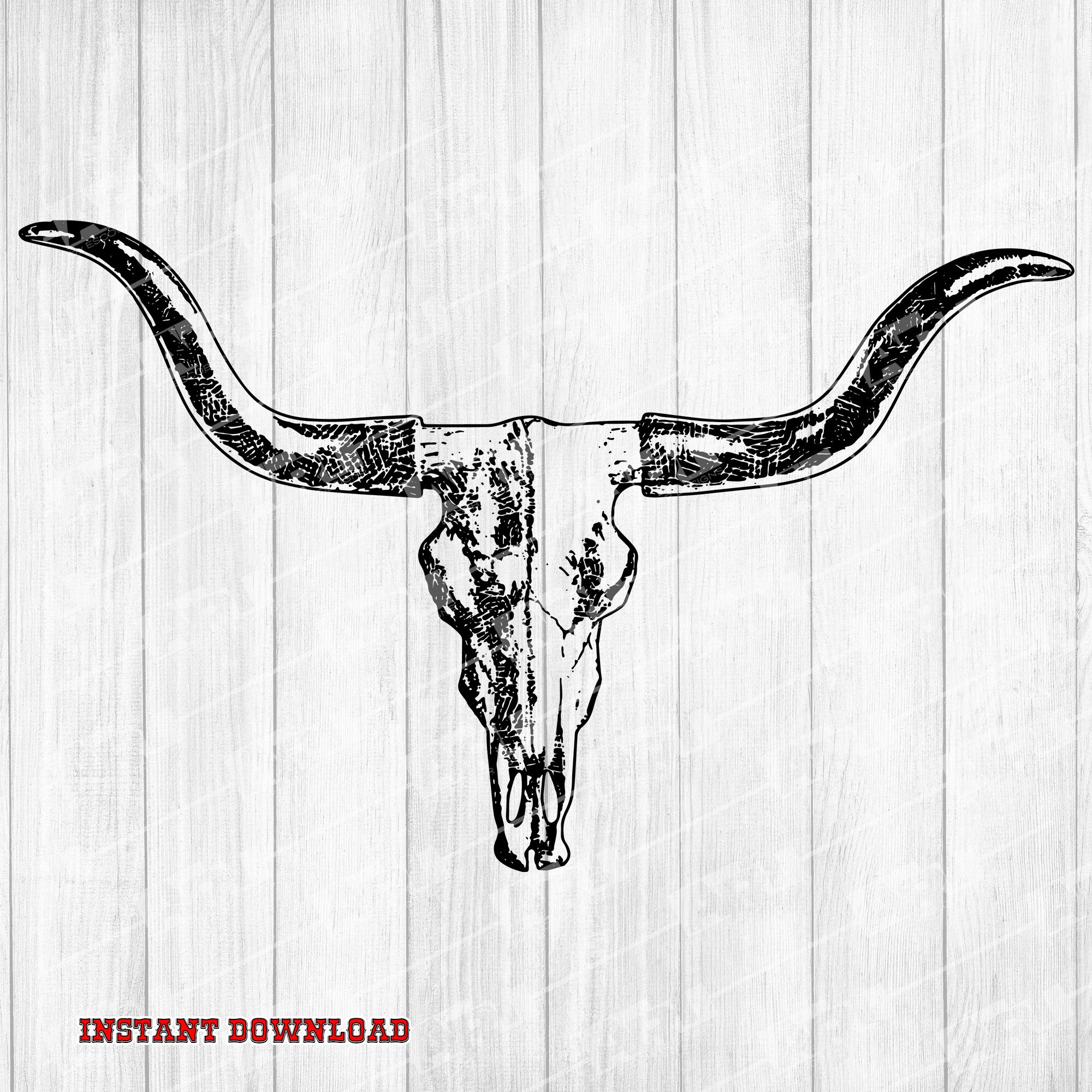 Western SVG Cow Skull Svg Longhorn Bull Skull Svg Wild West - Etsy