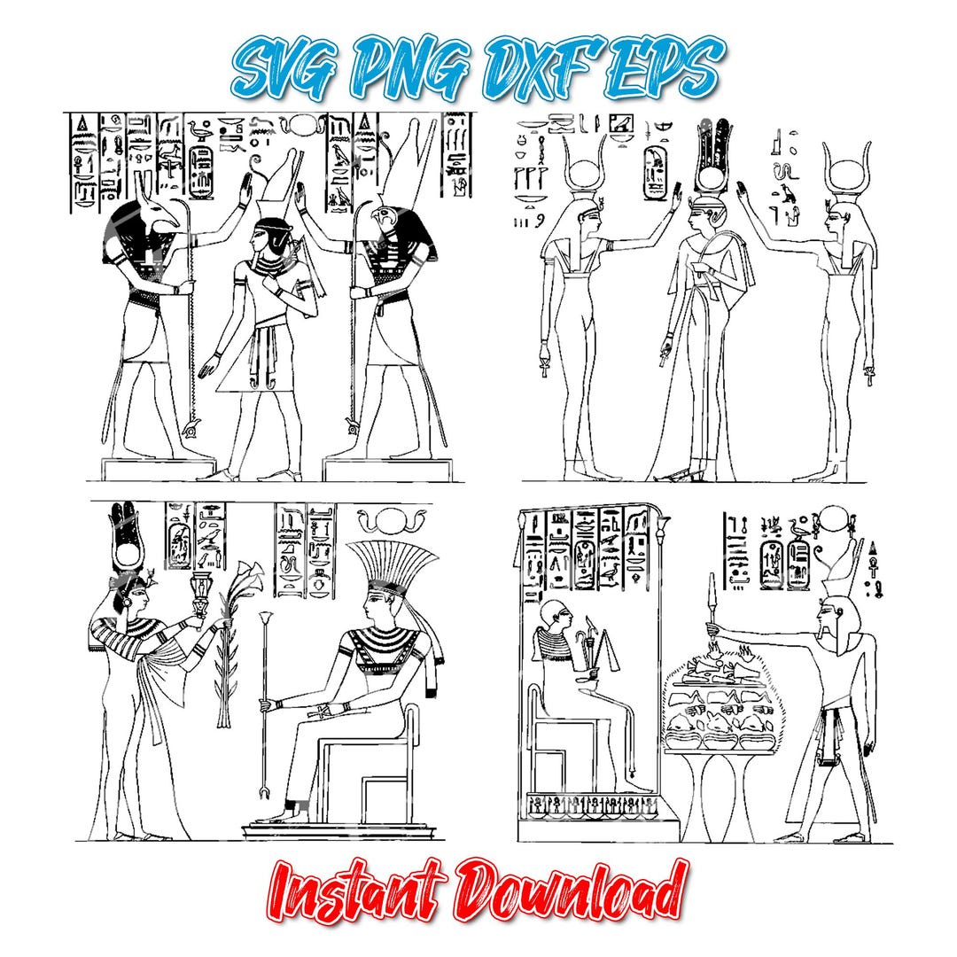 Egyptian Hieroglyphics SVG PNG Bundle – Ancient Clipart & Cut Files for ...