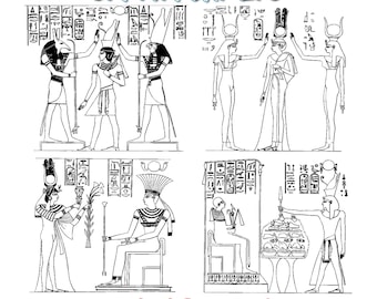 Ägyptische Hieroglyphen Clipart Bundle: Alte Symbole SVG PNG (300 DPI)