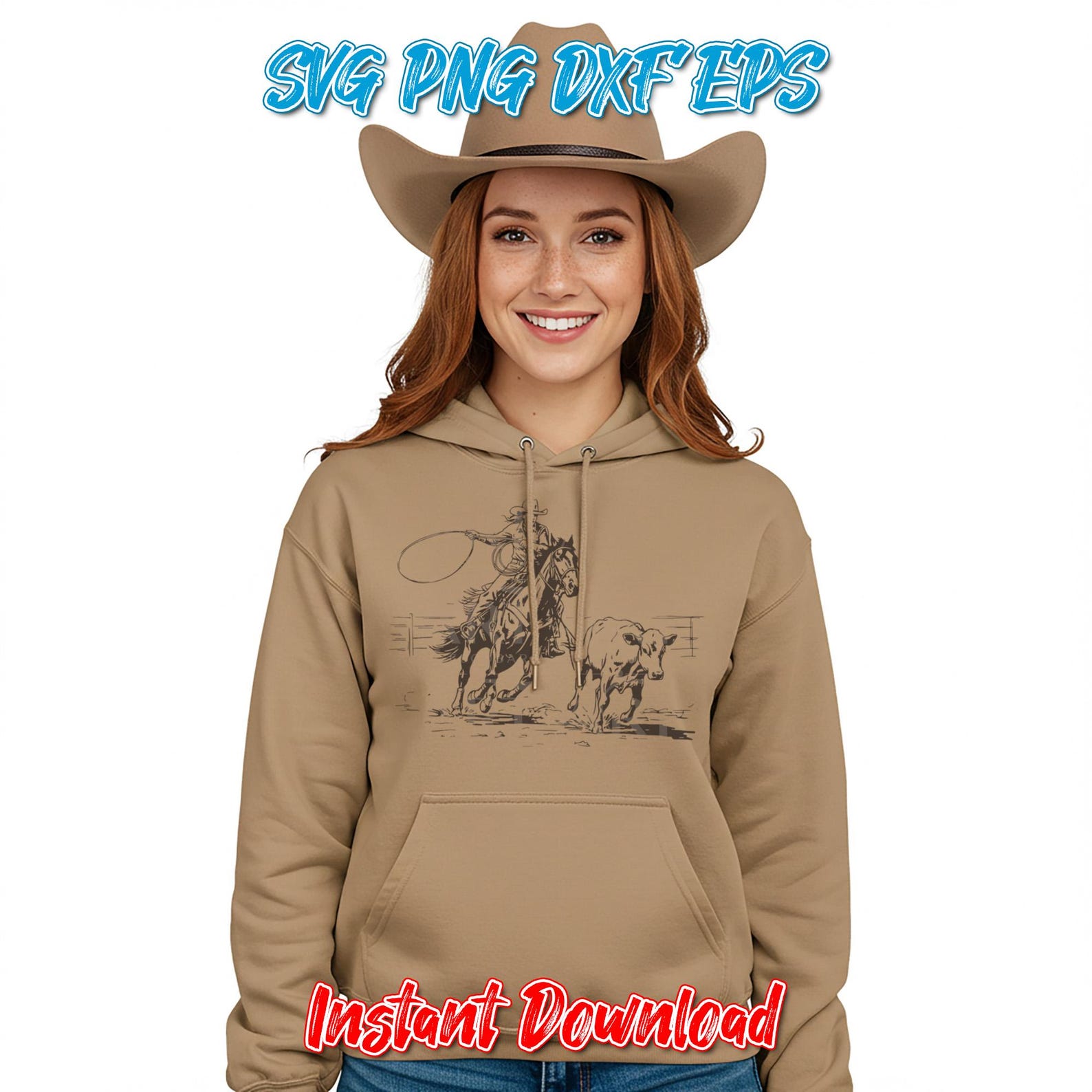 Cowgirl Breakaway Roper SVG Clipart Bundle: Rodeo Western Design ...