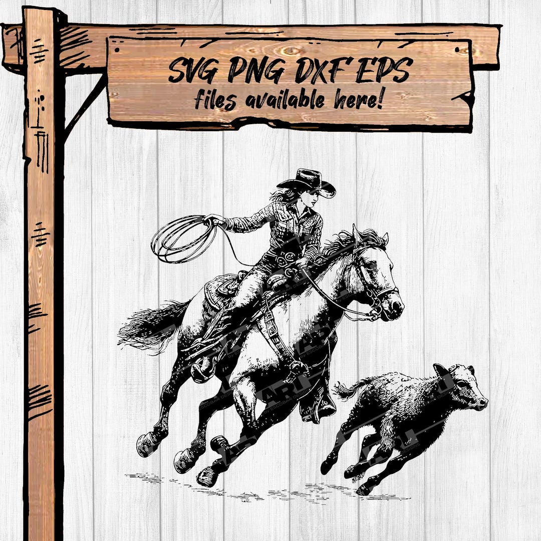 Cowgirl Rodeo Svg – Breakaway Roper Clipart Bundle (png, Dxf, Eps) - Etsy