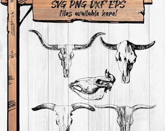 Longhorn Skull SVG Bundle – Western Clipart for Cricut, Sublimation