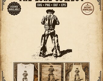 Cowboy in Chaps SVG: Classic Western Image (Digital Download)