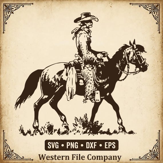 Trail Rider svg, western cowboy on horse clipart, ranch hand png dxf eps, cricut cut file, cowboy riding horse sublimation, appaloosa