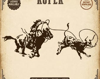 Cowboy SVG PNG – Breakaway Roper Clipart Bundle | Western Sublimation for Cricut & Silhouette (300 DPI)
