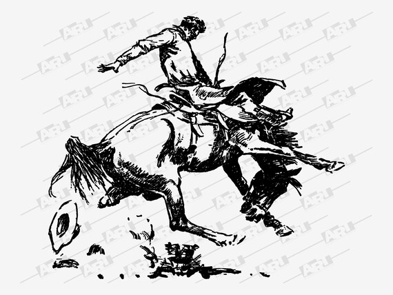 Bronc Riding Cowboy Svg Rodeo PNG Horse Png Western SVG - Etsy