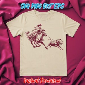 Rodeo Cowgirl SVG – Breakaway Roping Clipart, Western Design (300 DPI ...