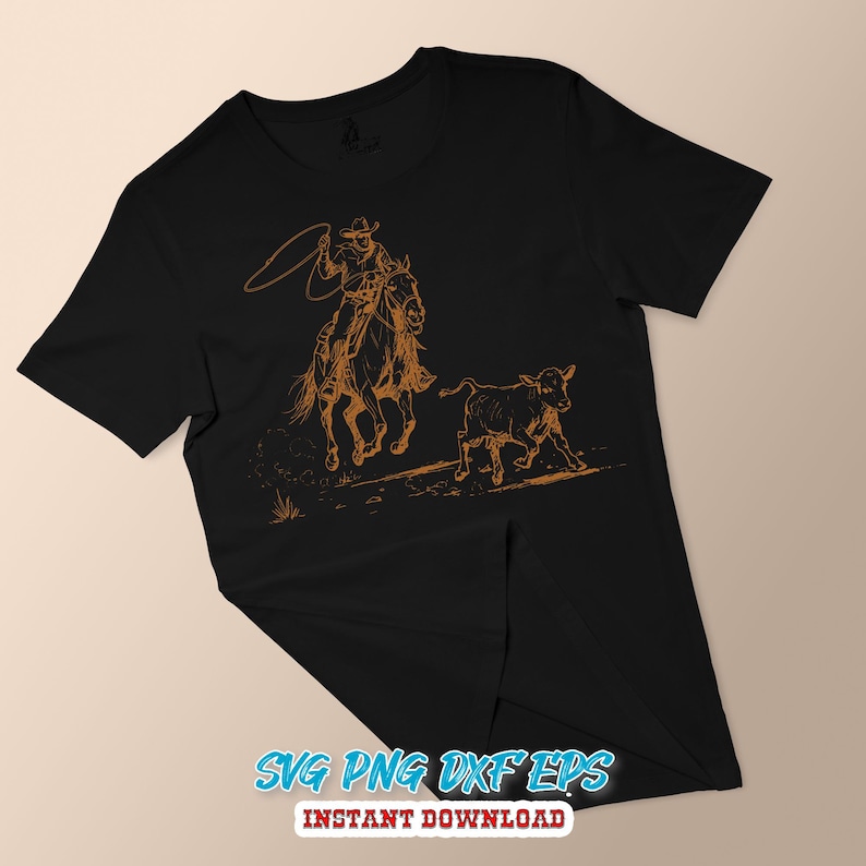 Western Roping Svg Calf Roper SVG Tie Down Roping Cowboy Clipart Western Rodeo Lasso Horse ...