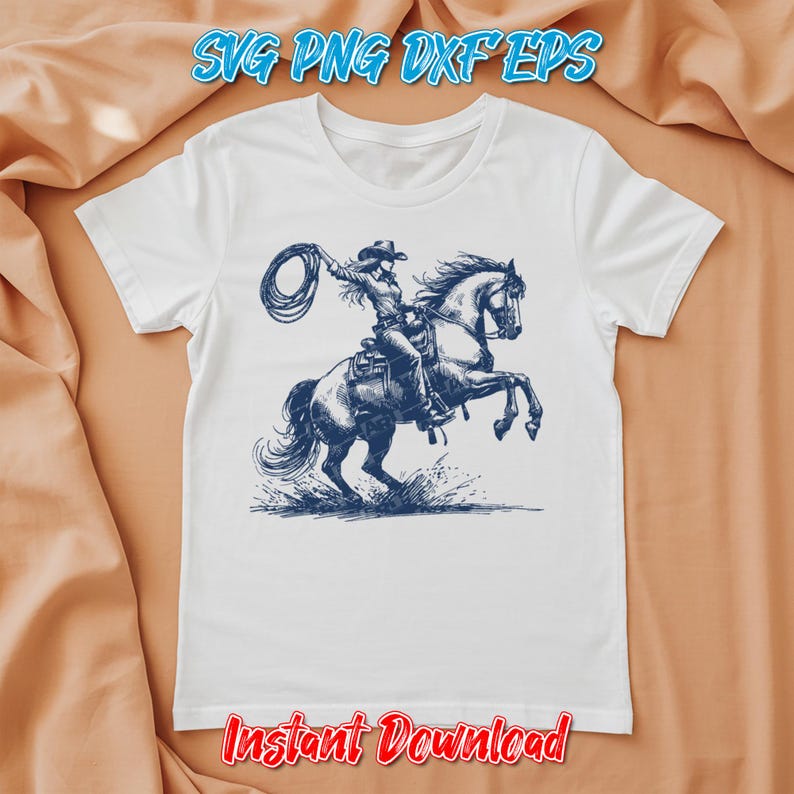 Cowgirl Horse Riding Clipart: Western Breakaway Roper SVG PNG Bundle ...