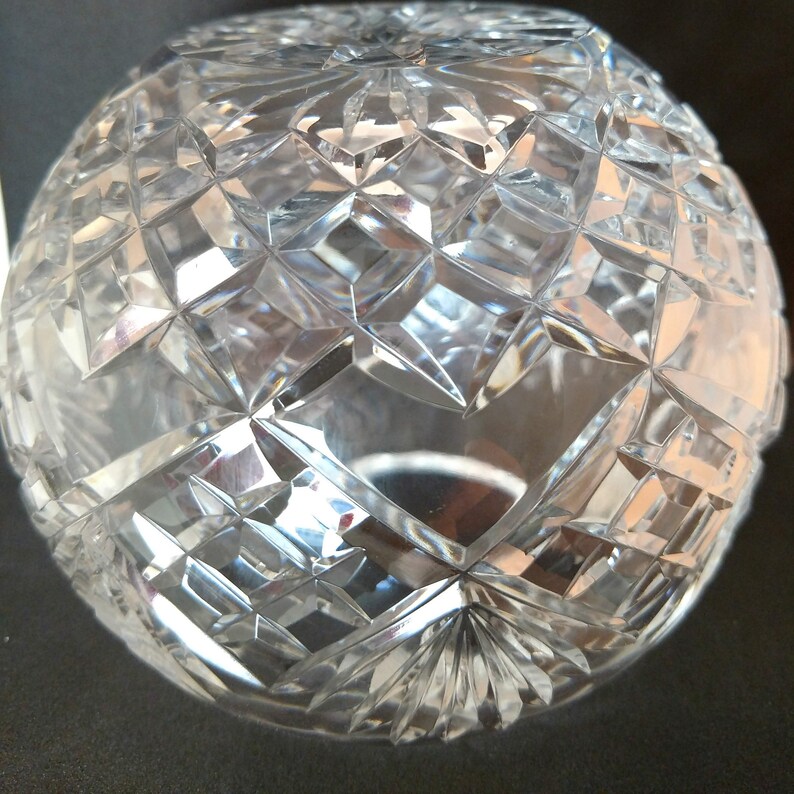 Polish handblown handcut lead crystal rose bowl ball Etsy