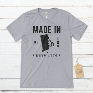 Made in Rhode Island USA Unisex T-Shirt, Rhode Island T-Shirt, Rhode Island Native, The Ocean State, Rhodians T-Shirt, Rhode Island Gifts